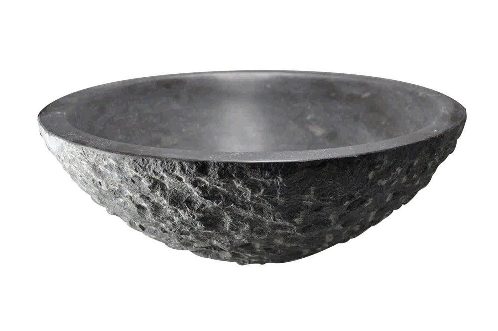 Raw waskom rond hamerslag 42x14 cm hardsteen gezoet Wastafels -> Waskommen Sanitairluxe
