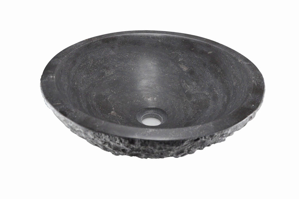 Raw waskom rond hamerslag 42x14 cm hardsteen gezoet Wastafels -> Waskommen Sanitairluxe