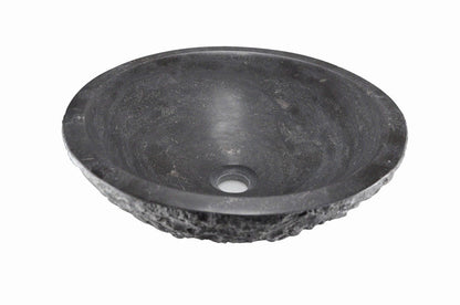 Raw waskom rond hamerslag 42x14 cm hardsteen gezoet Wastafels -> Waskommen Sanitairluxe