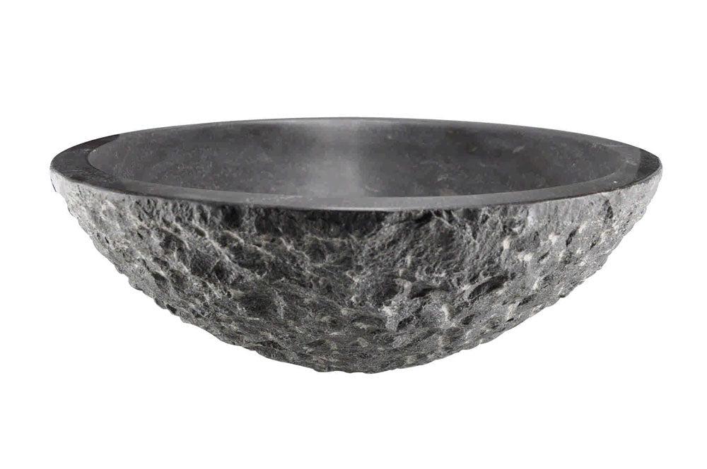 Raw waskom rond hamerslag 42x14 cm hardsteen gezoet Wastafels -> Waskommen Sanitairluxe
