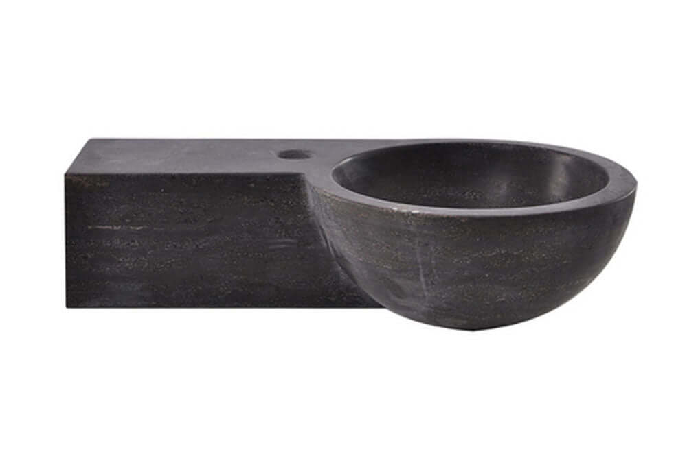 Blauwsteen Ronde Fontein Wiesbaden Links 40X23X10 Cm Wastafels Sanitairluxe