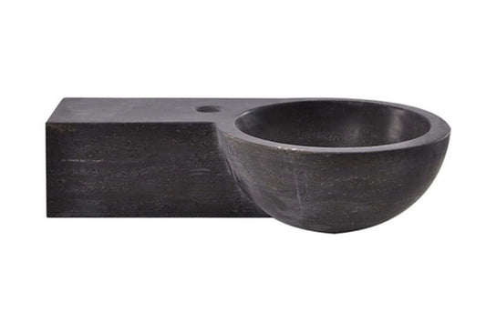 Blauwsteen Ronde Fontein Wiesbaden Links 40X23X10 Cm Wastafels Sanitairluxe