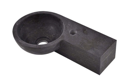 Blauwsteen Ronde Fontein Wiesbaden Rechts 40x23x10 cm Wastafels Sanitairluxe