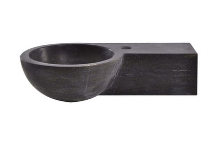 Blauwsteen Ronde Fontein Wiesbaden Rechts 40x23x10 cm Wastafels Sanitairluxe