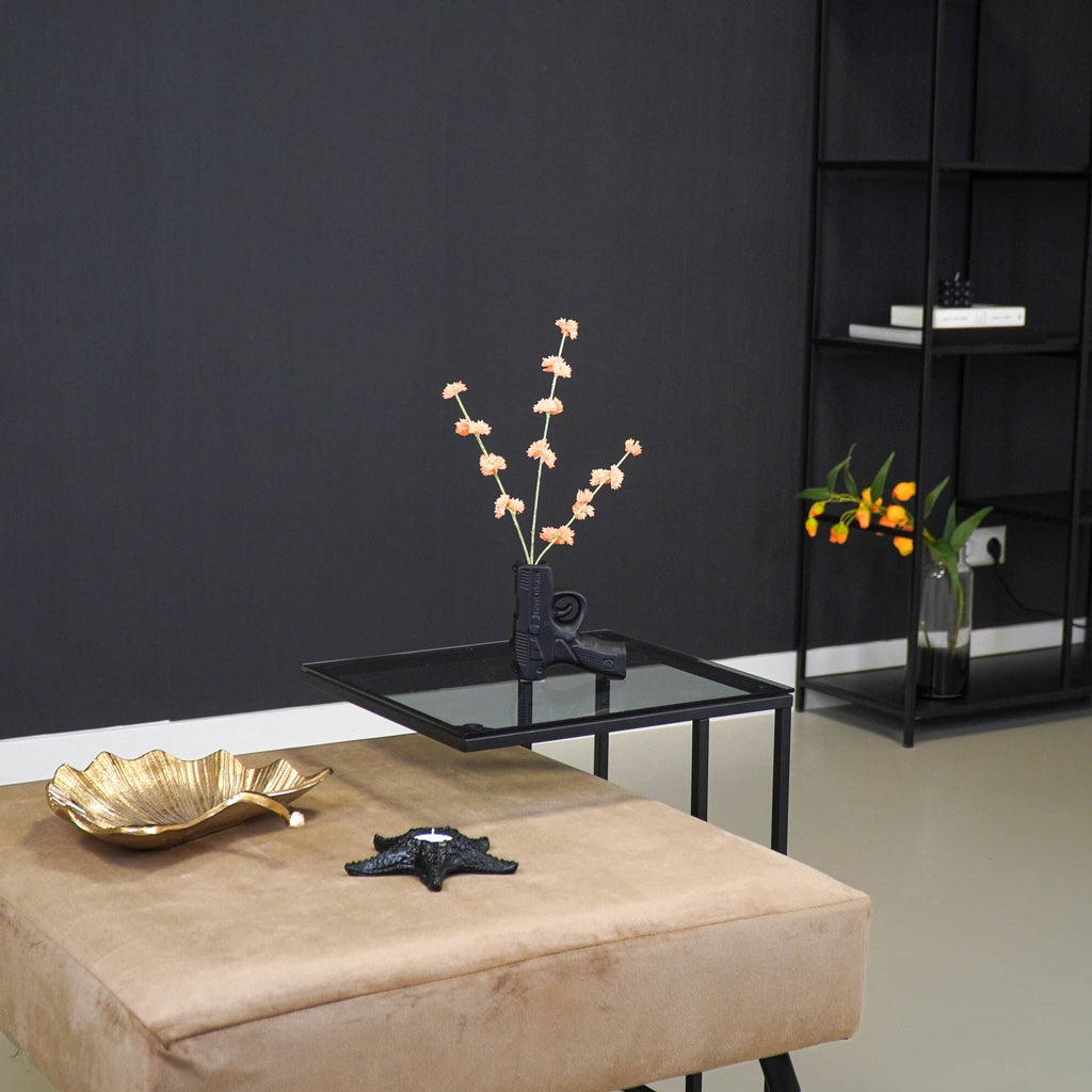 Housevitamin Vaas - Geweer - Keramiek - Zwart - 12x5x12cm - Home & Garden > Decor > Vases