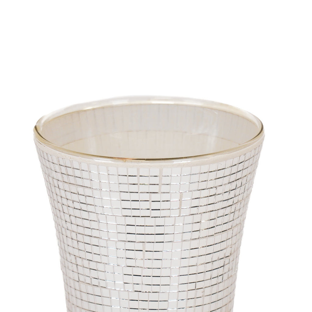 Housevitamin Vaas - Disco - Glas - Zilver - 12,5x12,5x30cm - Home & Garden > Decor > Vases