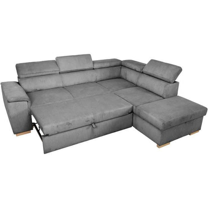 AUCUNE DAYTONA Omkeerbare hoekbank - 5 zitplaatsen - Stof Lincoln Antraciet - Opbergruimte - 260 x 216 x 94 cm - Furniture > Benches