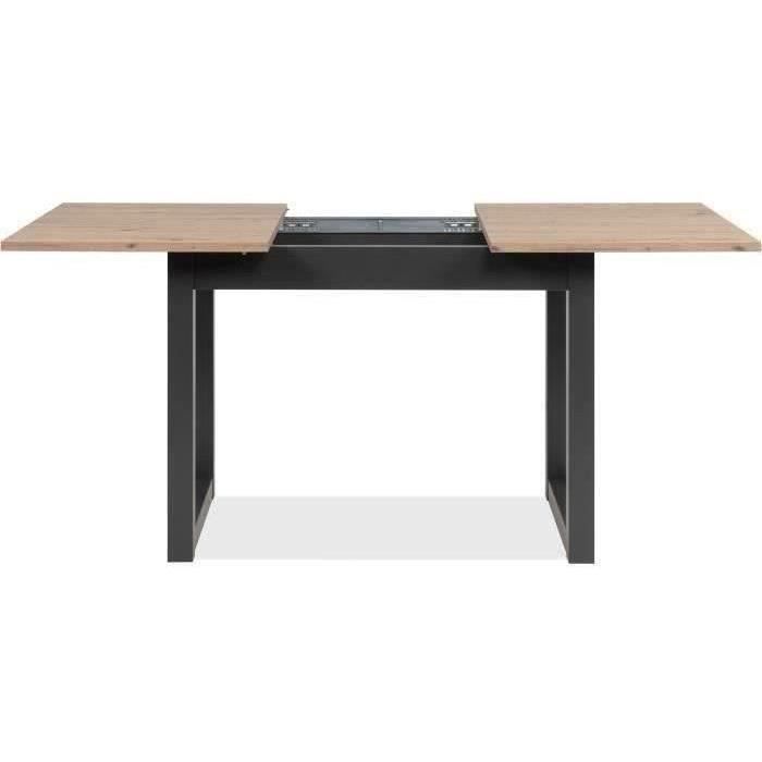 DENVER Denver 80B uitschuifbare tafel - 120-160 x 75 x 80 cm - Artisan eiken / antraciet decor - 1 verlengstuk van 40 cm inbegrepen - 8 personen -