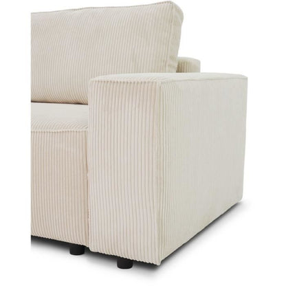CASAPY JOSH 4-zits vaste bank - Parel ribfluweel - 241 x 86 x 88 cm - Furniture > Benches