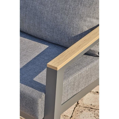 DCB GARDEN Lage tuinmeubelen - Aluminium - DCB GARDEN - 5 plaatsen - Antracietgrijs en polywood - KOMMOS -