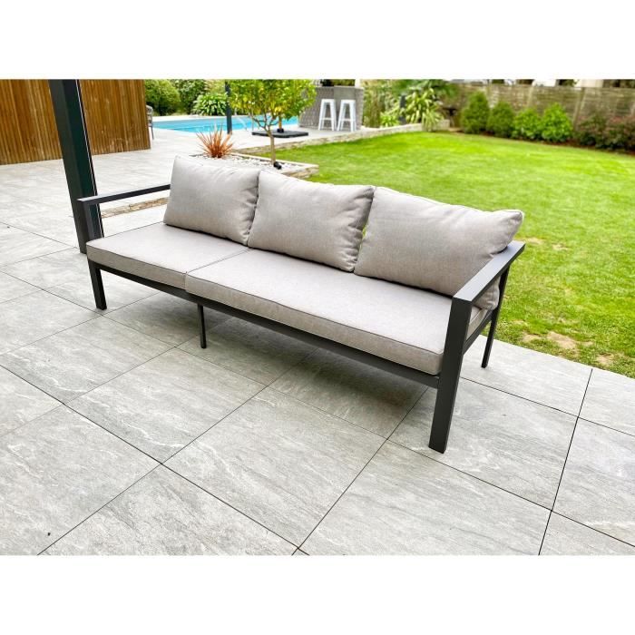 DCB GARDEN Tuinset - Antracietgrijs - Aluminium - 9 zitplaatsen - ANTALYA - DCB GARDEN -