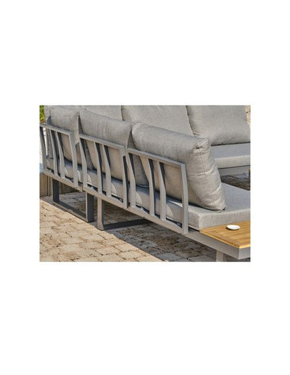 DCB GARDEN Lage tuinmeubelen - Aluminium - DCB GARDEN - 5 plaatsen - Antracietgrijs en acaciahout - MIYAKO - Furniture > Outdoor Furniture