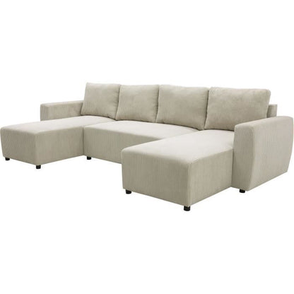 CASAPY PHARELL 5/6-zits panoramische converteerbare hoekbank - Parel corduroy stof - Opbergdoos - L297 x D155 x H71/85 - Furniture > Benches