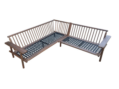 Droppery Laruna Lounge Hoek Set - 2 stuks - Hout Acacia Vintage Donker Teak Look -