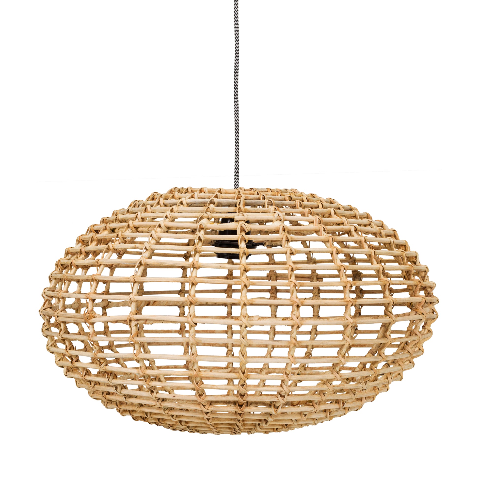 Pompoen hanglamp van natuurlijk rotan - Daza-living