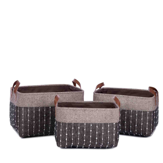 KidsDepot Enno, heren zwart set van 3 stuks - Home & Garden > Decor > Baskets