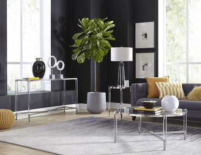 Modus Furniture International Marilyn Glas, Acryl en gepolijst roestvrijstalen console tafel -