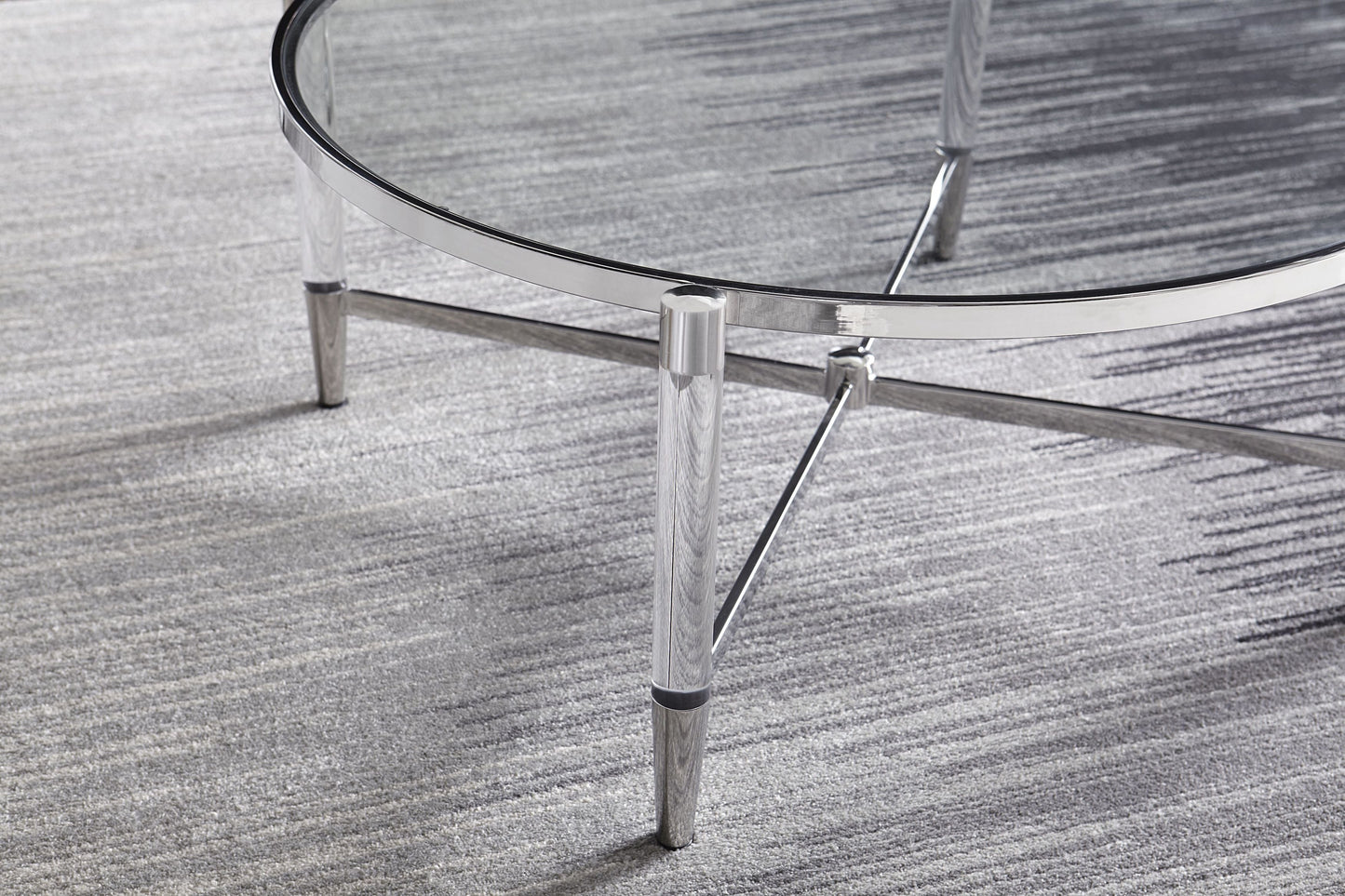 Modus Furniture International Marilyn Glas, Acryl en Gepolijst Roestvrijstalen Salontafel -