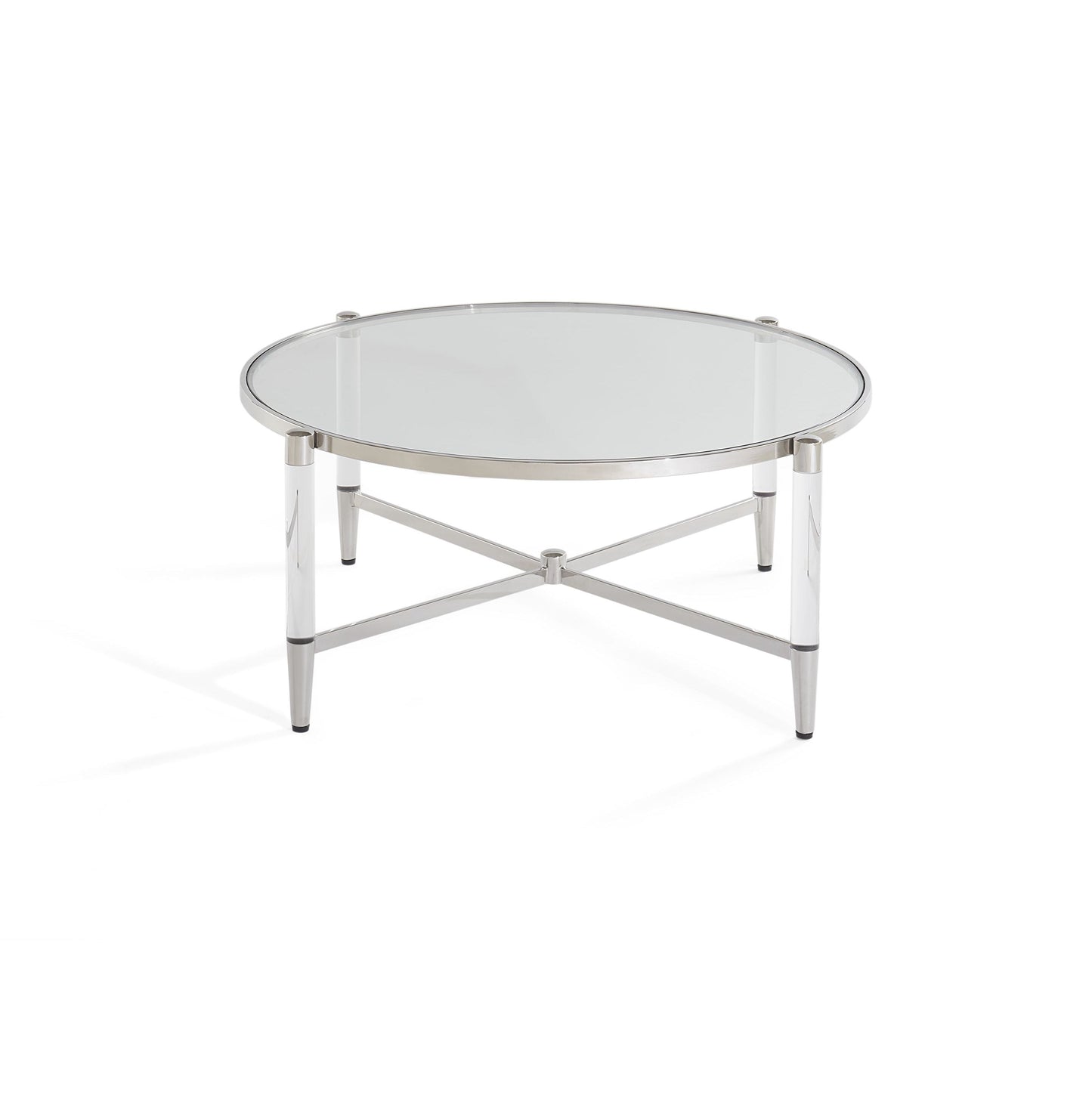 Modus Furniture International Marilyn Glas, Acryl en Gepolijst Roestvrijstalen Salontafel -