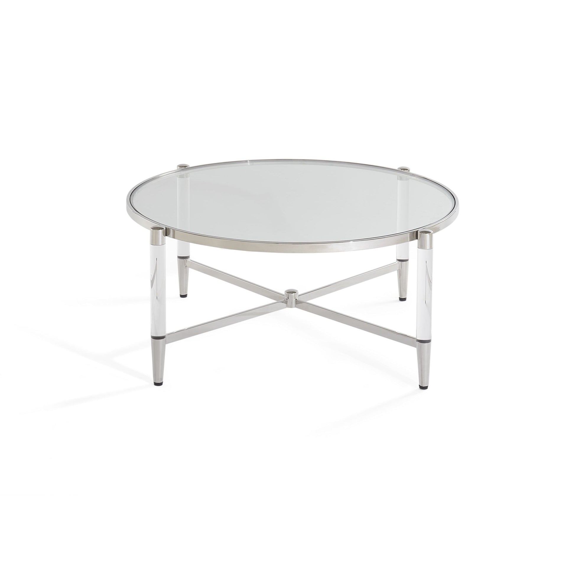 Modus Furniture International Marilyn Glas, Acryl en Gepolijst Roestvrijstalen Salontafel -
