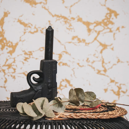 Housevitamin Kaarsenhouder - Geweer - Keramiek - Zwart - 12x5x12cm - Home & Garden > Decor > Home Fragrances > Candles