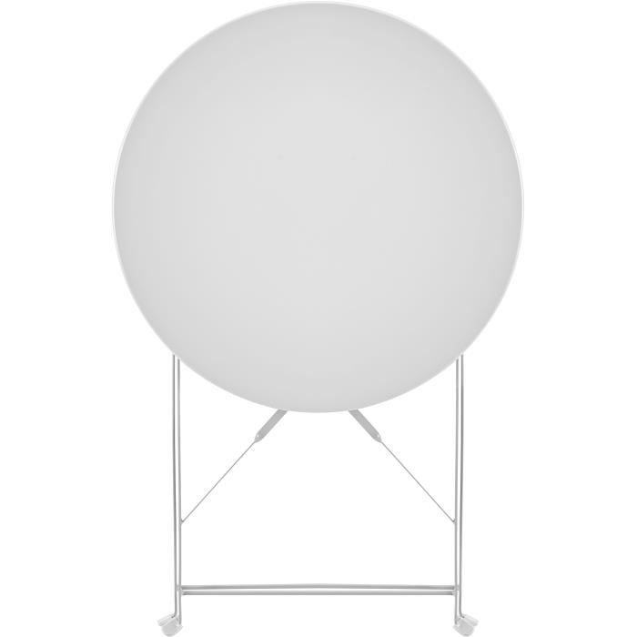 AUCUNE Bistroset - Tuinset - Klaptafel + 2 stoelen - Structuur: staal - Kleur: grijs -