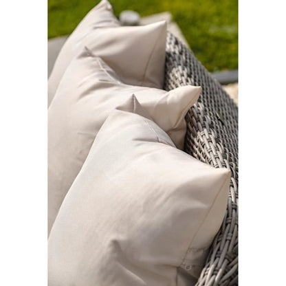 DCB GARDEN Lage tuinset - Grijs - Luxe half rond gevlochten hars - DCB GARDEN - 5 zitplaatsen - ISA -