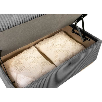 AUCUNE DAYTONA Omkeerbare hoekbank - 5 zitplaatsen - Stof Lincoln Antraciet - Opbergruimte - 260 x 216 x 94 cm - Furniture > Benches