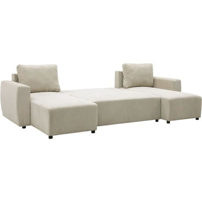 CASAPY PHARELL 5/6-zits panoramische converteerbare hoekbank - Parel corduroy stof - Opbergdoos - L297 x D155 x H71/85 - Furniture > Benches