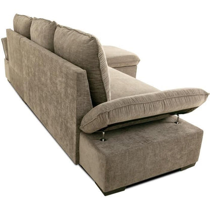 CASAPY CANDY omkeerbare hoekbank - 4 zitplaatsen - Beige stof - Opbergruimte - 297 x 148 x 85 cm - CASAPY - Furniture > Benches