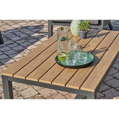 DCB GARDEN Lage tuinmeubelen - Aluminium - DCB GARDEN - 5 plaatsen - Antracietgrijs en polywood - KOMMOS -