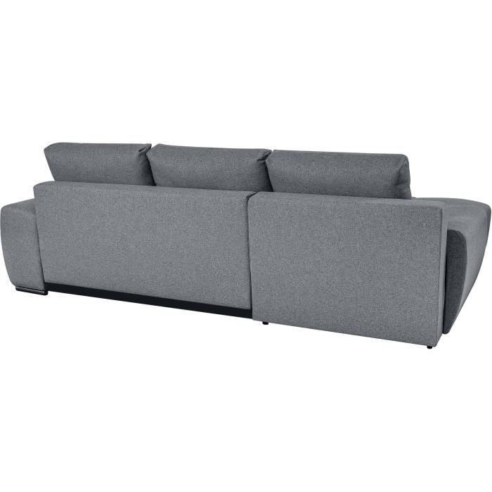 LOUNGITUDE CABELLO converteerbare hoekbank in grijze stof - LOUNGITUDE - Rechte hoek - Occasioneel - 140 x 210 cm - Furniture > Benches