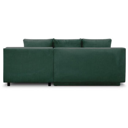 MIKA MIKA hoekbank rechts - 3-zits - Donkergroene corduroy stof - Opbergvak - 192 x 84 x 93 cm - Furniture > Benches