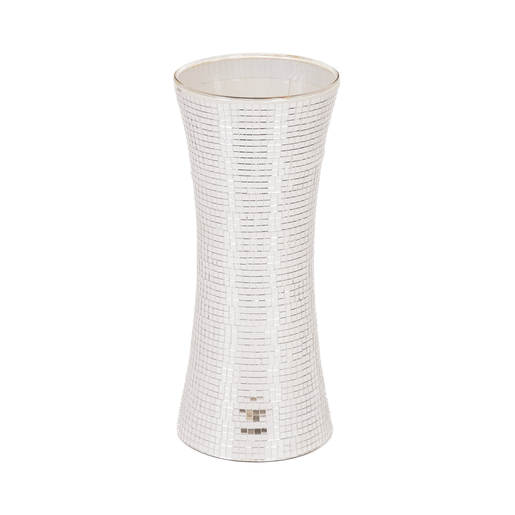 Housevitamin Vaas - Disco - Glas - Zilver - 12,5x12,5x30cm - Home & Garden > Decor > Vases