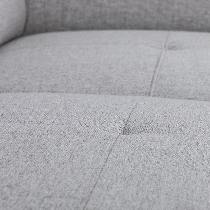 KELIO omkeerbare hoekbank - 4/5 zitplaatsen - Silex PU bi-materiaal stof / Grijs - 3 hoofdsteunen - 245 x 184 x 77/87 cm CASAPY