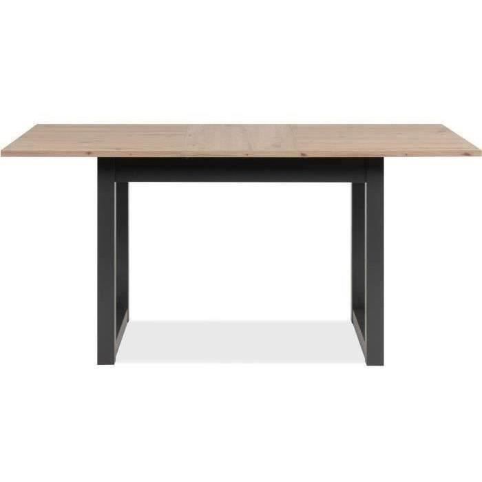 DENVER Denver 80B uitschuifbare tafel - 120-160 x 75 x 80 cm - Artisan eiken / antraciet decor - 1 verlengstuk van 40 cm inbegrepen - 8 personen -