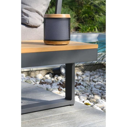 DCB GARDEN Modulaire tuinmeubelen - Aluminium - DCB GARDEN - 4 plaatsen - TOKYO - Antracietgrijs en acaciahout - Uncategorized