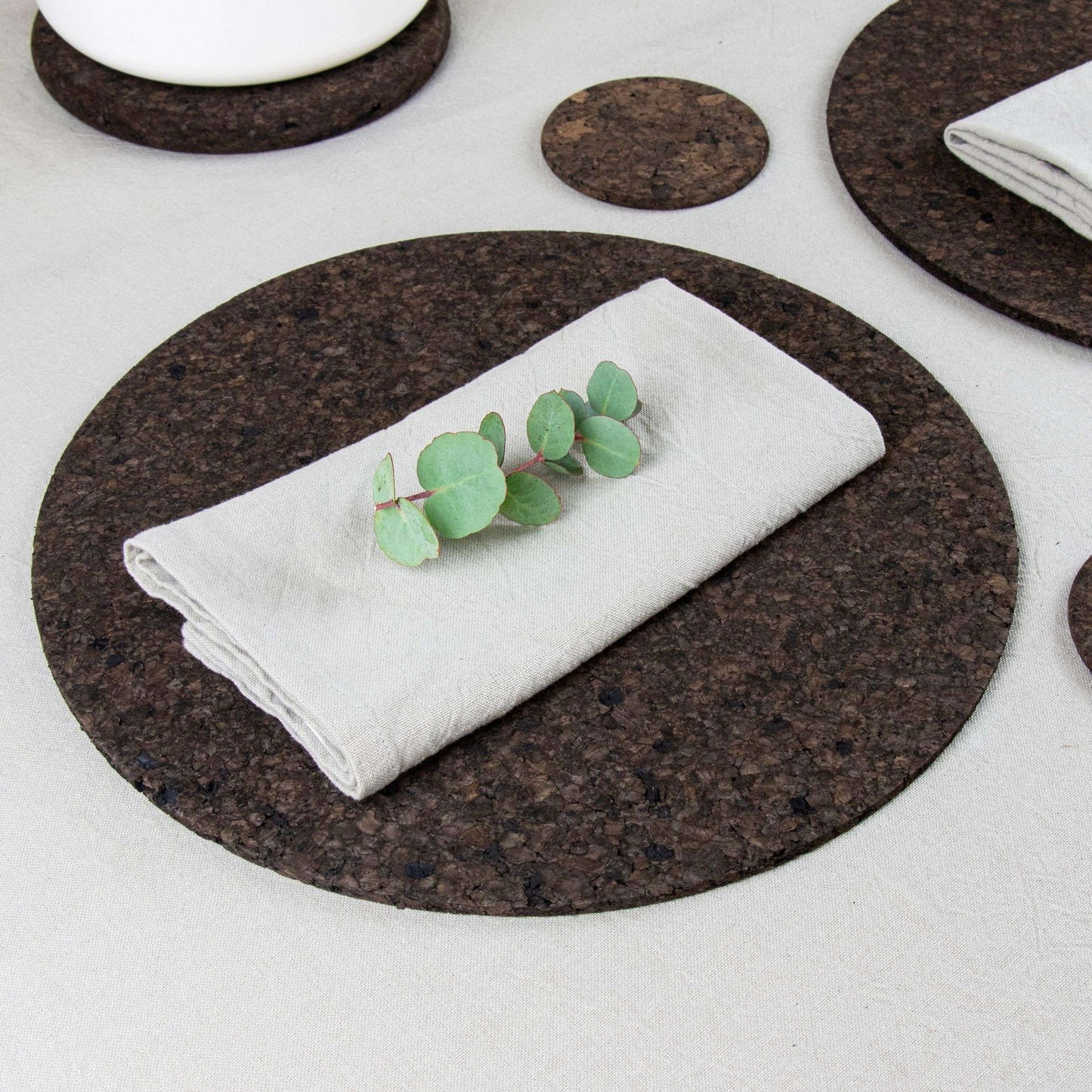 LIGA Gerookte kurken placemat Ø 32 cm Set van 2 stuks -