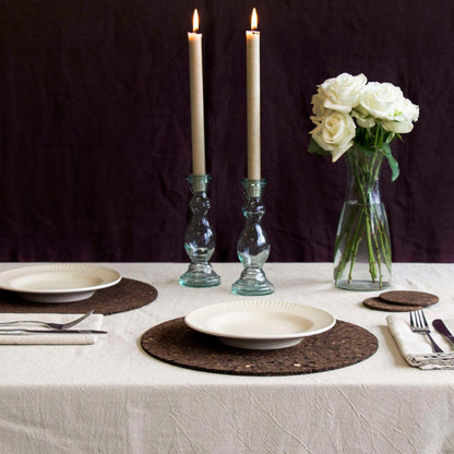 LIGA Gerookte kurken placemat Ø 32 cm Set van 2 stuks -