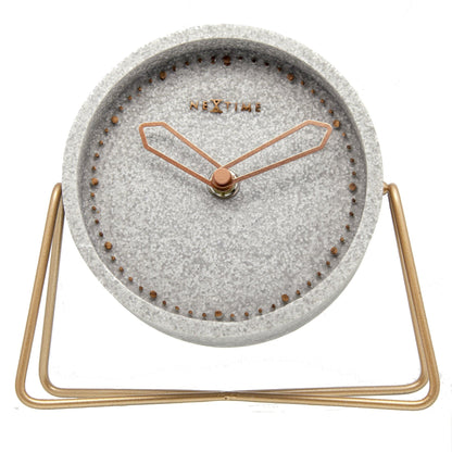 Table clock - 17.5 x 15.5 x 5 cm - Polyresin Grey Grey Table clock NeXtime Clocks