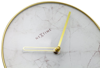 Table / Wall clock - 20 cm - Glass / Metal - 'Marble' Table clock NeXtime Clocks