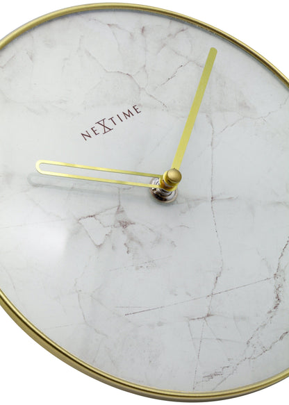Table / Wall clock - 20 cm - Glass / Metal - 'Marble' Table clock NeXtime Clocks