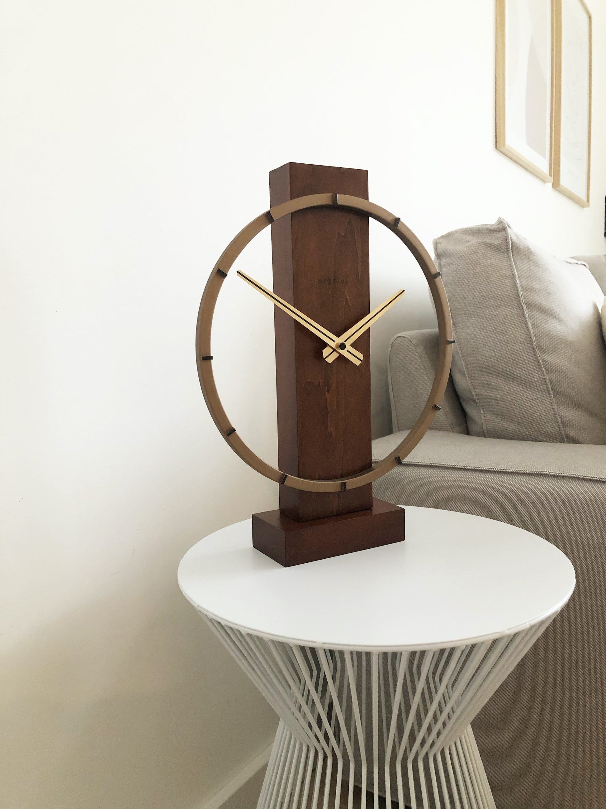 Table / Wall clock - 34 x 27 cm - Wood/Steel - 'Carl Small' Table/ Wall clock NeXtime Clocks