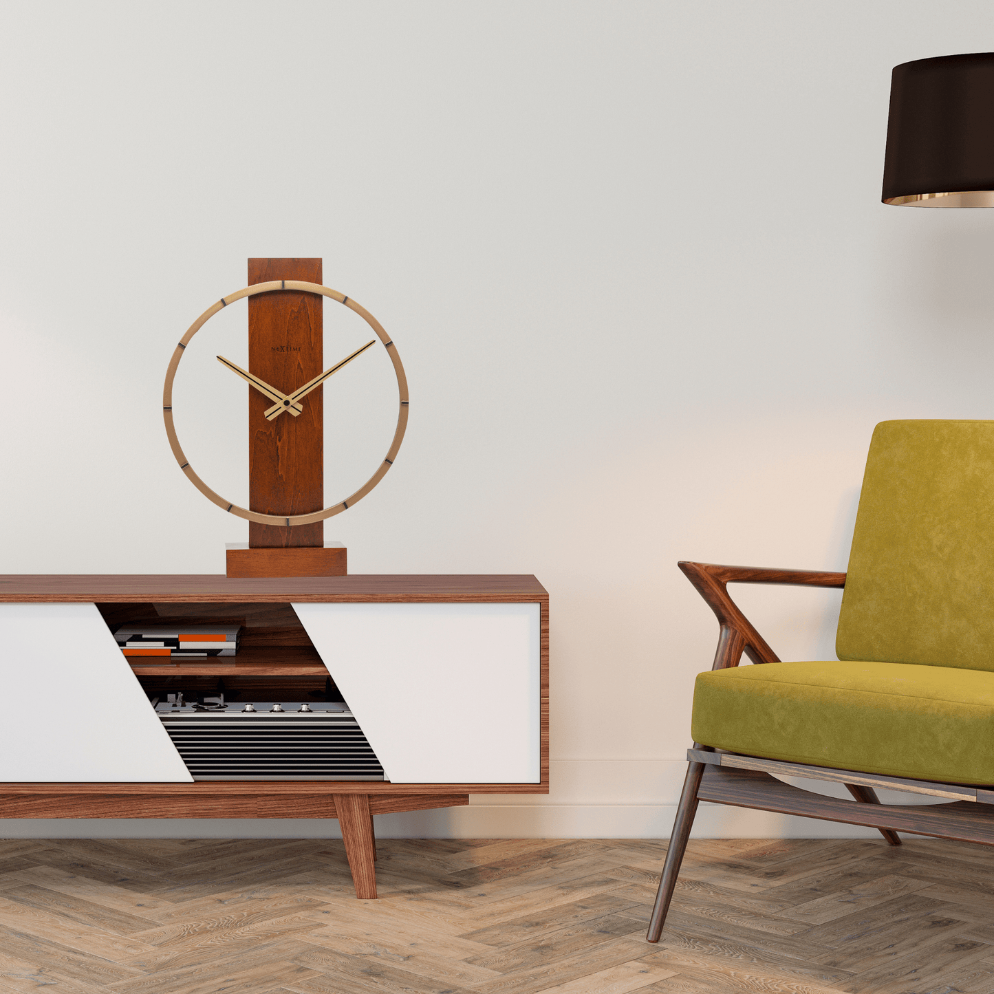 Table / Wall clock - 34 x 27 cm - Wood/Steel - 'Carl Small' Table/ Wall clock NeXtime Clocks