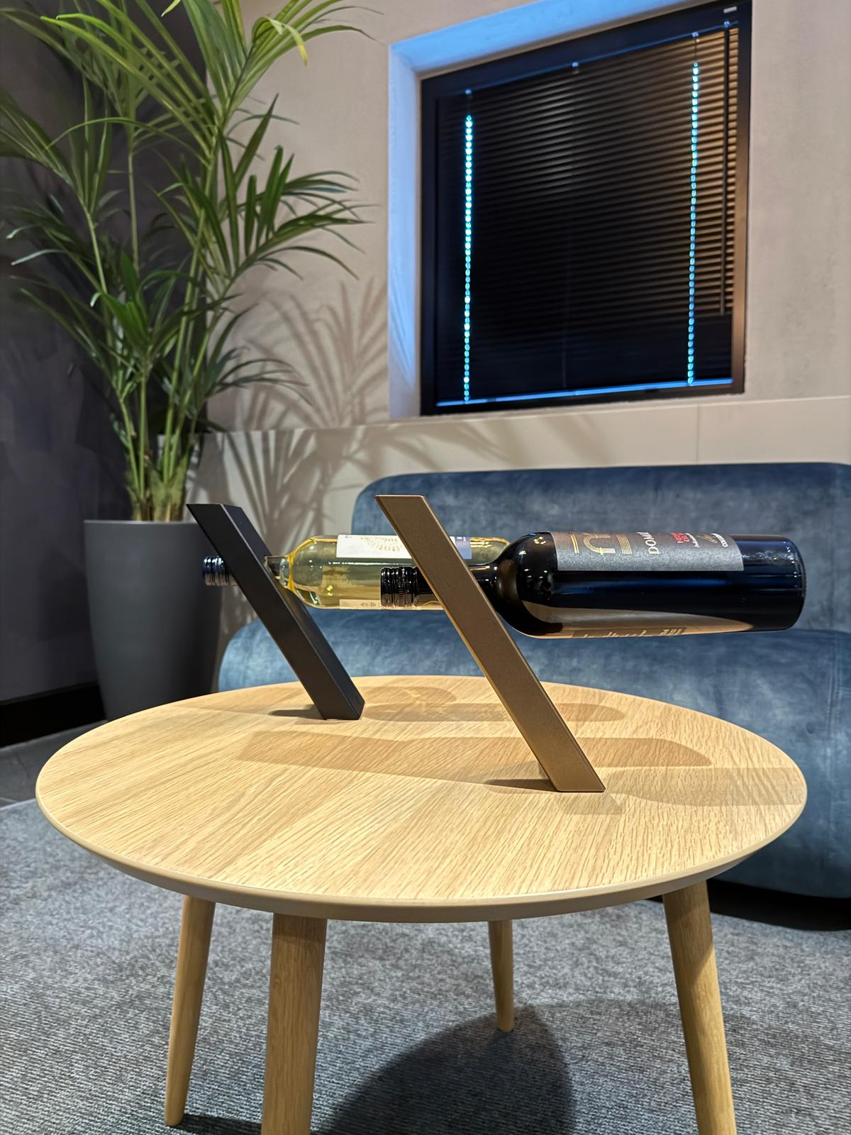 VINA Wijnfleshouder Zwart Zwart Wijnrek Steelful