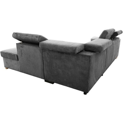 AUCUNE DAYTONA Omkeerbare hoekbank - 5 zitplaatsen - Stof Lincoln Antraciet - Opbergruimte - 260 x 216 x 94 cm - Furniture > Benches