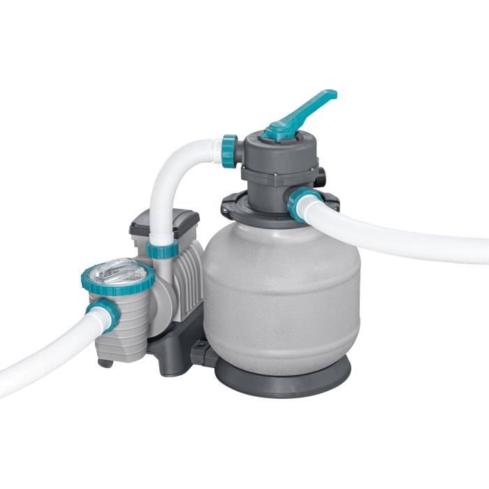 BESTWAY BESTWAY bovengrondse buisvormige zwembadset - APX 365 - 956 x 488 x 132 cm - Rechthoekig (zandfilter, 500g polysphere, ladder, afdekking) -