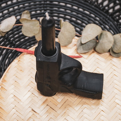 Housevitamin Kaarsenhouder - Geweer - Keramiek - Zwart - 12x5x12cm - Home & Garden > Decor > Home Fragrances > Candles