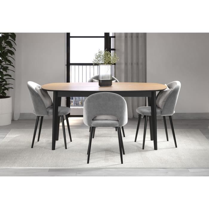 TRENDTEAM Eettafel - Ronin - Eiken - Ovaal - MDF - Modern - 8 personen - 160 x 77 x 90 cm - Trendteam -