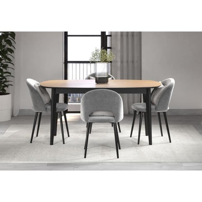 TRENDTEAM Eettafel - Ronin - Eiken - Ovaal - MDF - Modern - 8 personen - 160 x 77 x 90 cm - Trendteam -